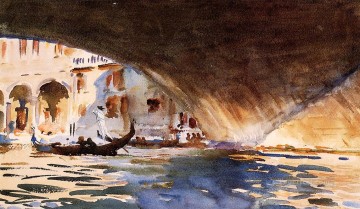  Bridge Art Painting - Under the Rialto Bridge John Singer Sargent